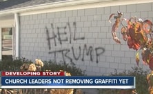 2016.11.13 – IN: Church Organist Admitted to Spray Painting “Heil Trump”, a Swastika, and “Fag Church” to “mobilize a movement”